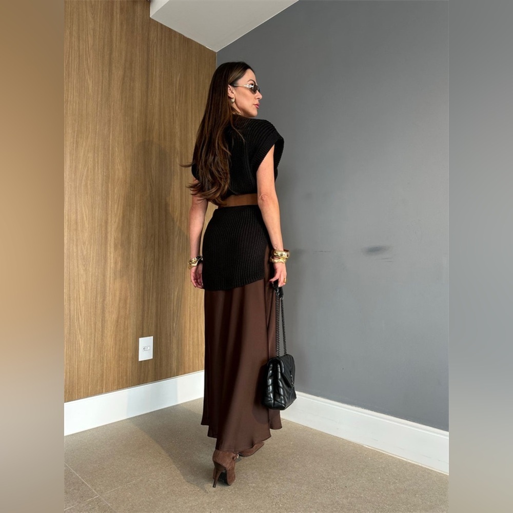 Round Neck Cap Sleeve Sweater Dress - Picture 7 of 7